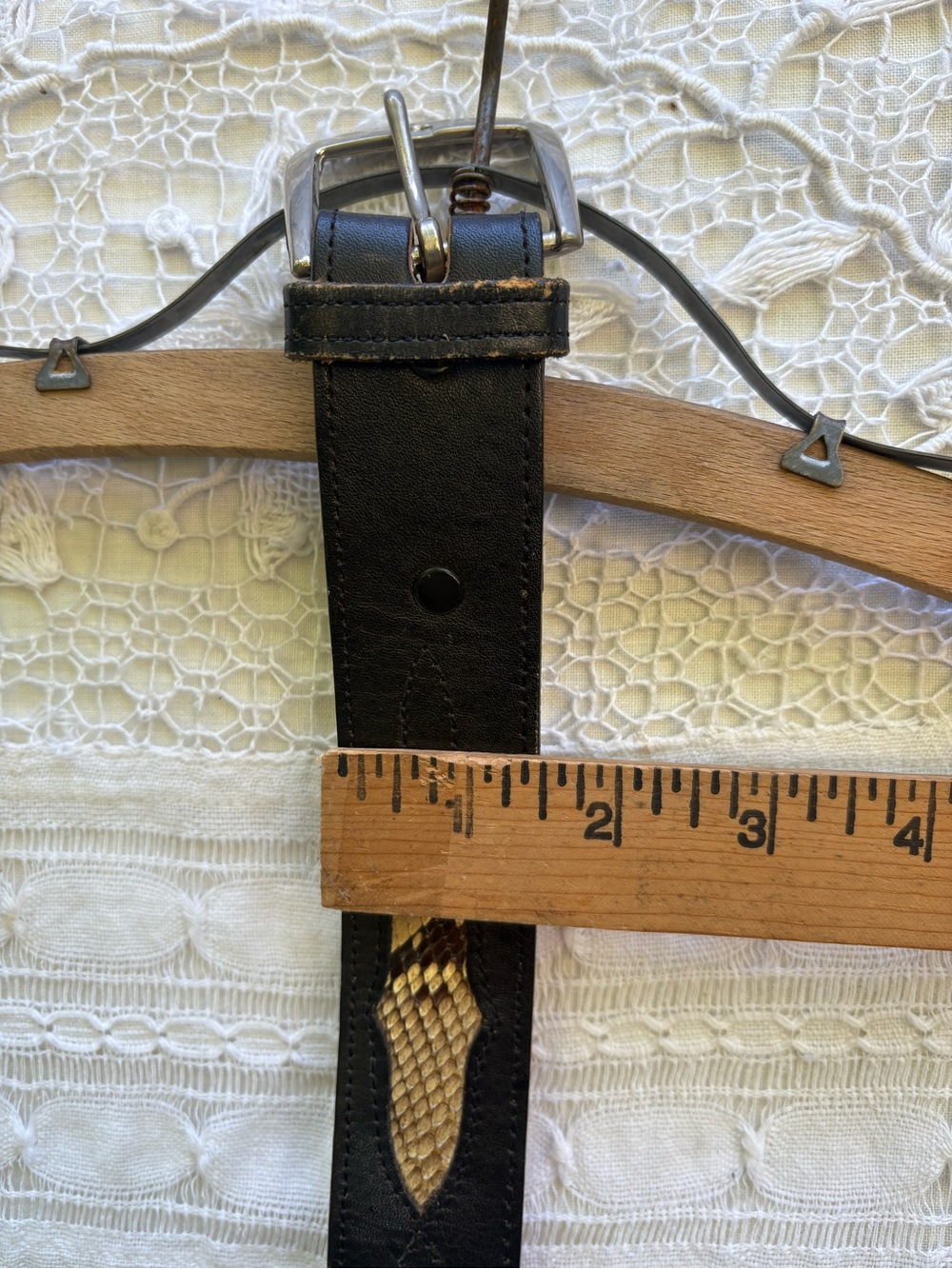 Vintage Leather python Belt - Picture 5 of 8